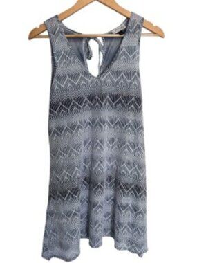 J. Valdi Grey & White Sleeveless Beach Coverup Small